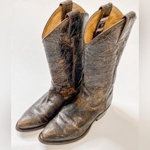 🍂 FRYE Distressed Leather Pull On Western Style Cowboy Boots Size 8